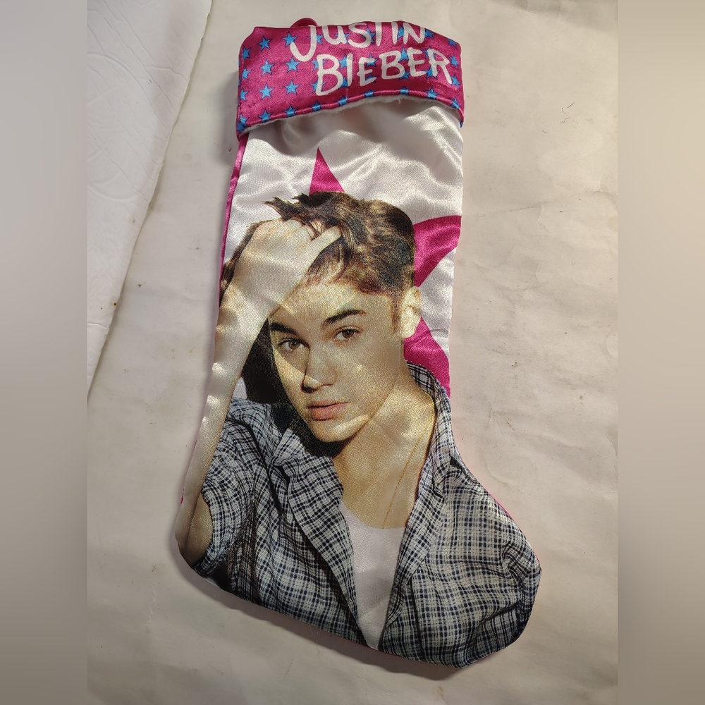 Justin Bieber Satin Stocking Christmas 2013